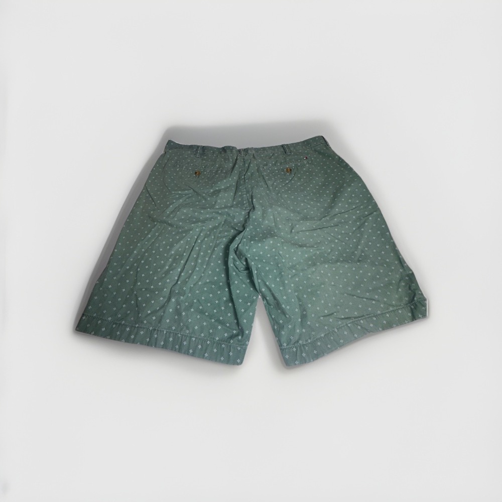 Size 40 Tommy Hilfigure Shorts Green Chino Style With Print - Picture 4 of 5